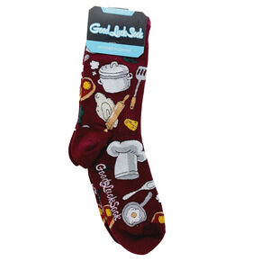 Good Luck Socks Crew Women Boy Chef Rolling Pin Spatula Measuring Cup NWT NEW
